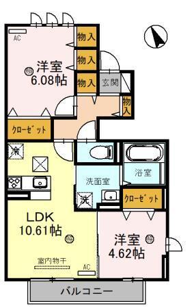 Central S（101） 間取り図画像