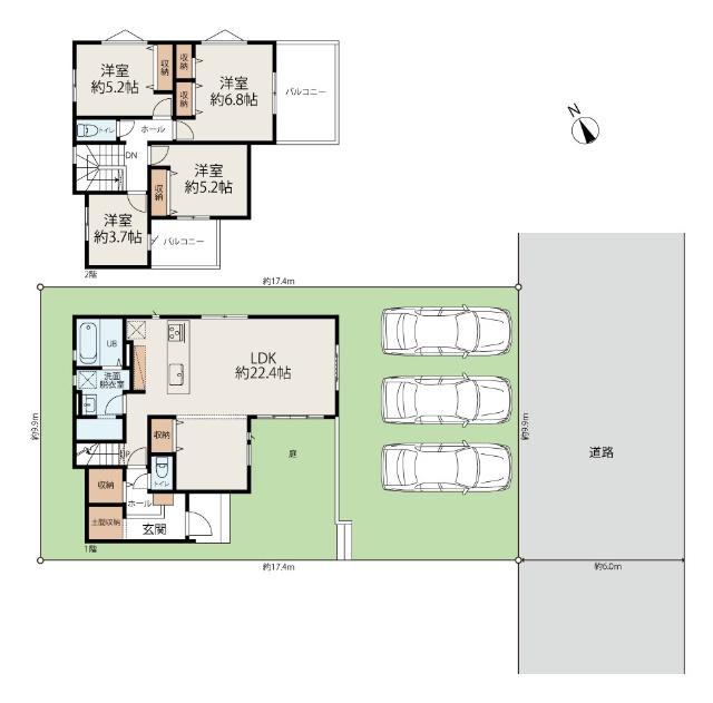 圧巻の22帖以上LDK！収納力も魅力です！