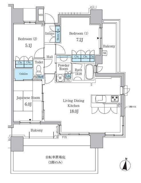 パークアクシス金山ＷＥＳＴ（1105） 間取り図画像