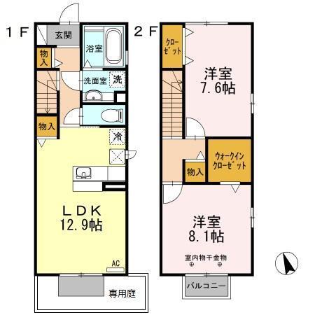 スリーエイト治（101） 間取り図画像