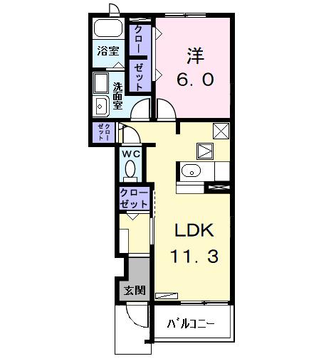フルリール百船　Ａ（102） 間取り図画像