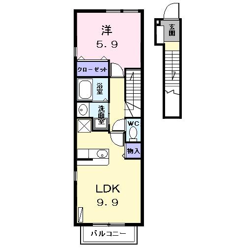 カフェオーレＢＡＮ　Ⅰ（203） 間取り図画像