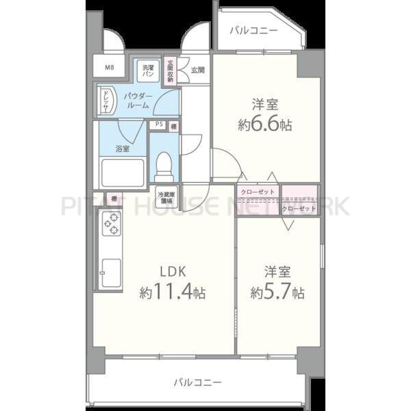 退去前物件の為、写真は別部屋となります。