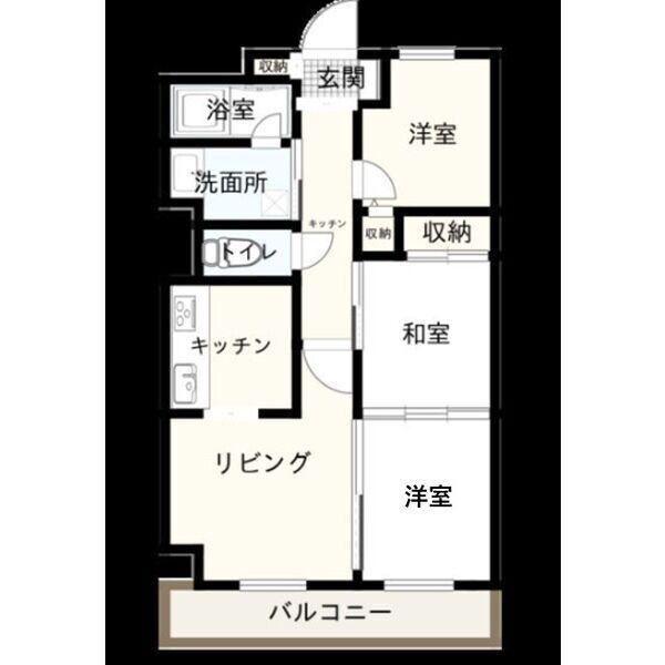 ヒルトップ藤ヶ丘（2B） 間取り図画像