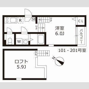 ハーモニーテラスケー（201） 間取り図画像