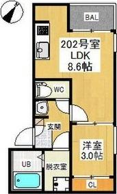 レガリスト新富（202） 間取り図画像