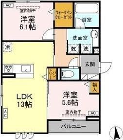 メラクラッツ（103） 間取り図画像