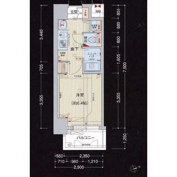 プレサンス名古屋駅前プラチナム（1201） 間取り図画像