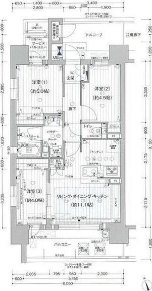 プレサンス　ロジェ　名古屋浅間町ザ・レジデンス（501） 間取り図画像