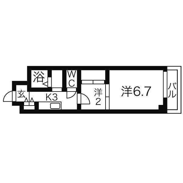シャルマン上ノ宮（205） 間取り図画像