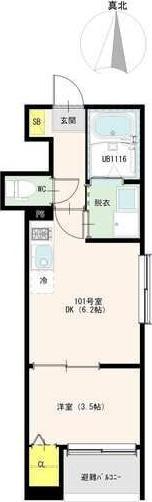 ボヌール栄生（101） 間取り図画像