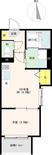 スカイブルーム（201） 間取り図画像