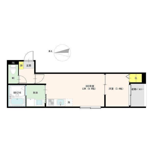 スカイブルーム（303） 間取り図画像