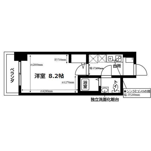 ヴェッセル幅下（802） 間取り図画像