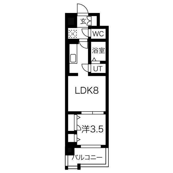 ファステート名古屋駅前アルティス（1408） 間取り図画像