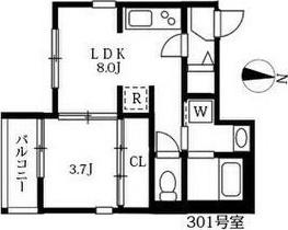 ハーモニーテラス北畑（301） 間取り図画像