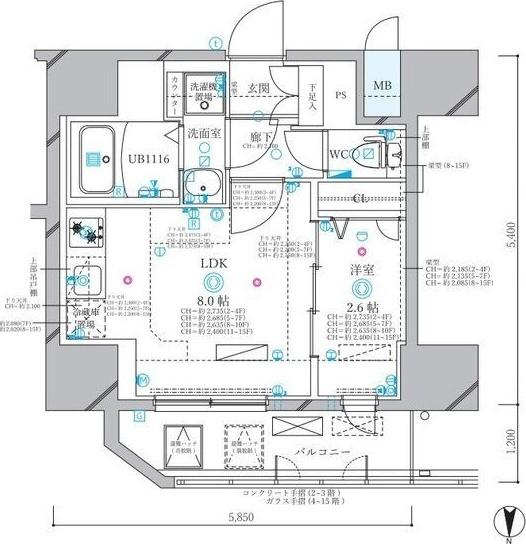 ディアレイシャス名古屋浄心Ⅱ（1404） 間取り図画像