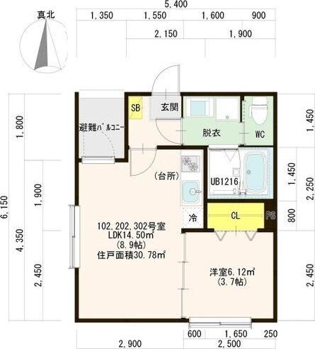 HALO（102） 間取り図画像
