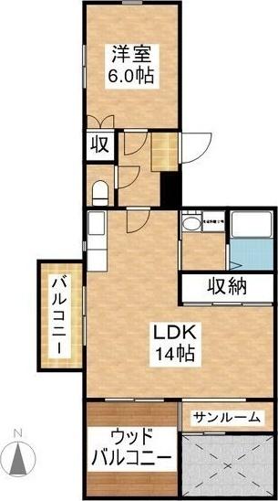 第2シャトーこがね（403） 間取り図画像