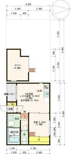 ガルテン（202） 間取り図画像