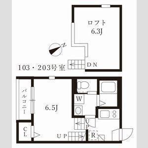 ハーモニーテラス鈍池町（203） 間取り図画像