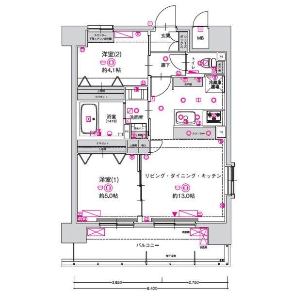 スプランディッド名駅NORTH（402） 間取り図画像