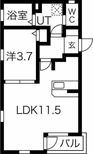 クラージュ本陣（303） 間取り図画像