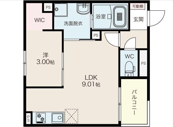 プライムシールド二ツ橋（202） 間取り図画像