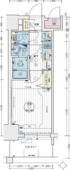 エステムコート名古屋グロース（1503） 間取り図画像