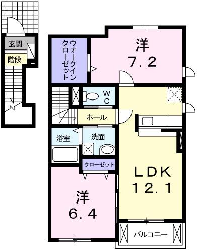 プチテール・コートＥ（201） 間取り図画像