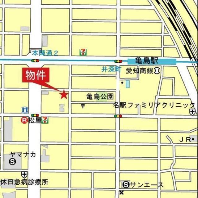 プレイズシード名古屋亀島（402） 地形図・案内図
