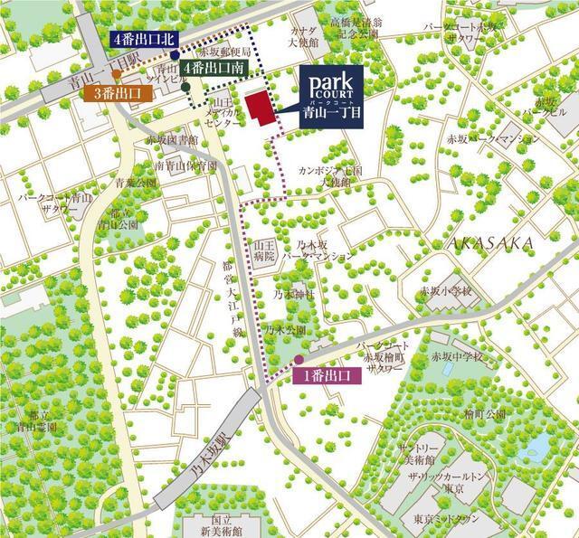 パークコート青山一丁目（302） 地形図・案内図
