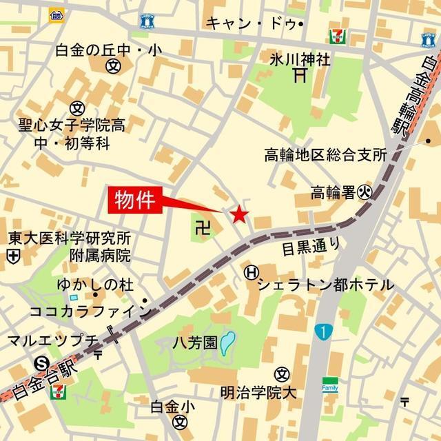 イプセ白金（102） 地形図・案内図
