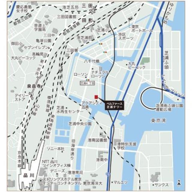 ベルファース芝浦タワー（706） 地形図・案内図