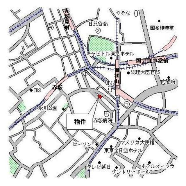 パークアクシス溜池山王（904） 地形図・案内図