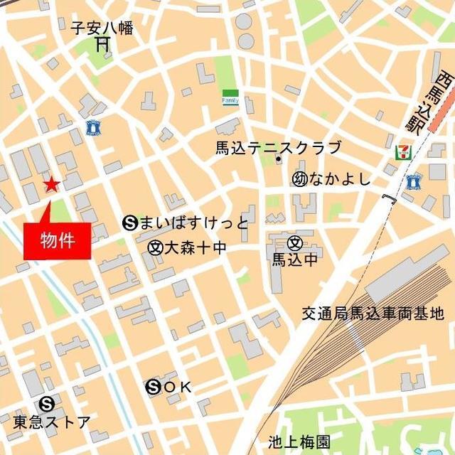 コスモリード西馬込（105） 地形図・案内図