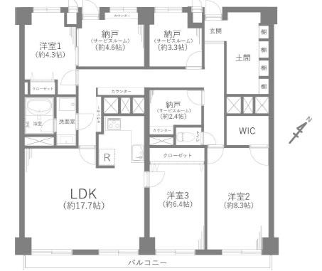 イトーピア稲毛マンション　〜ペットと暮らせるマンション・リフ 間取り図画像