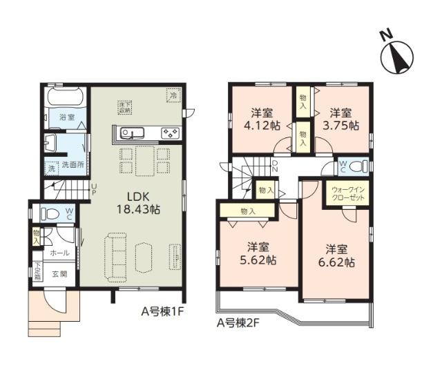 千葉市花見川区宮野木台4丁目233番　Ａ号棟 間取り図画像