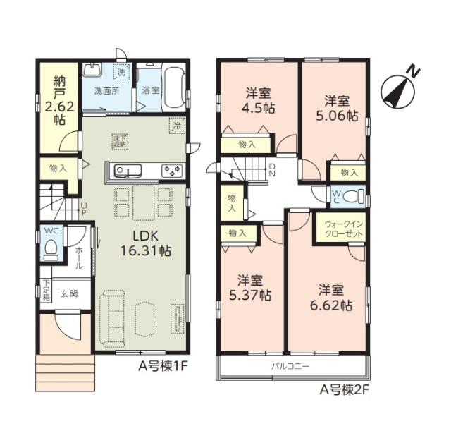 千葉市稲毛区宮野木町1551番　Ａ号棟 間取り図画像