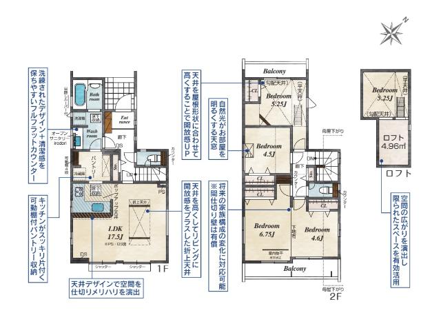 千葉市稲毛区長沼町　１号棟 間取り図画像