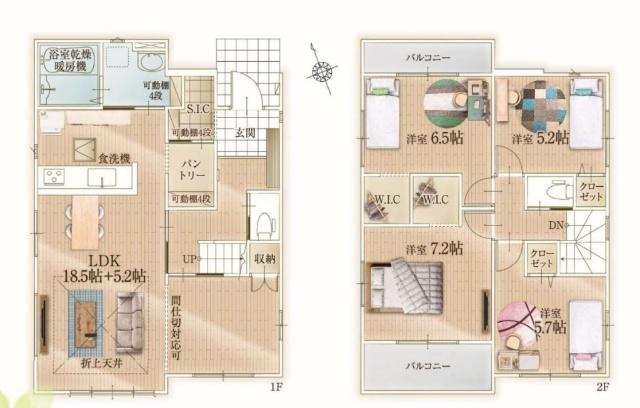 千葉市緑区誉田町４期　１号棟 間取り図画像