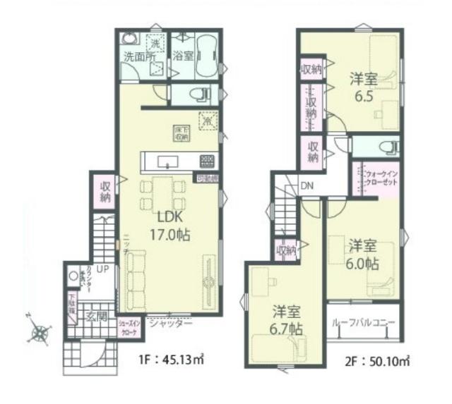 千葉市花見川区畑町22-2期　２号棟 間取り図画像