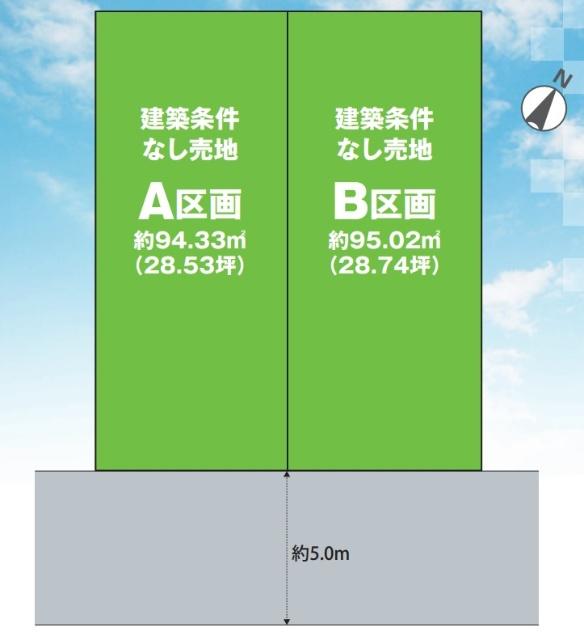 千葉市稲毛区園生町　売地　Ｂ区画 区画図