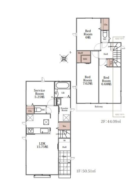 千葉市若葉区西都賀５丁目　Ａ号棟 間取り図画像