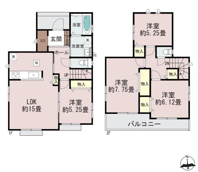 四街道市大日310番　A号棟 間取り図画像