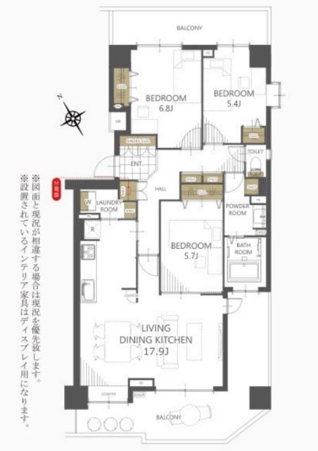 ヴィルフォーレ稲毛5番館 間取り図画像
