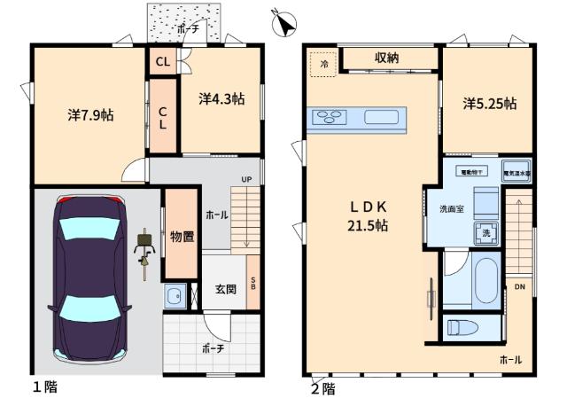 3LDK、延床121㎡