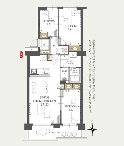 コープ野村山鼻 間取り図画像