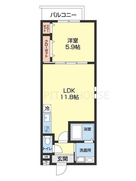 フジパレス和歌山木広サウス（101） 間取り図画像