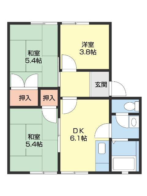 ディアスくすみⅡ 間取り図画像